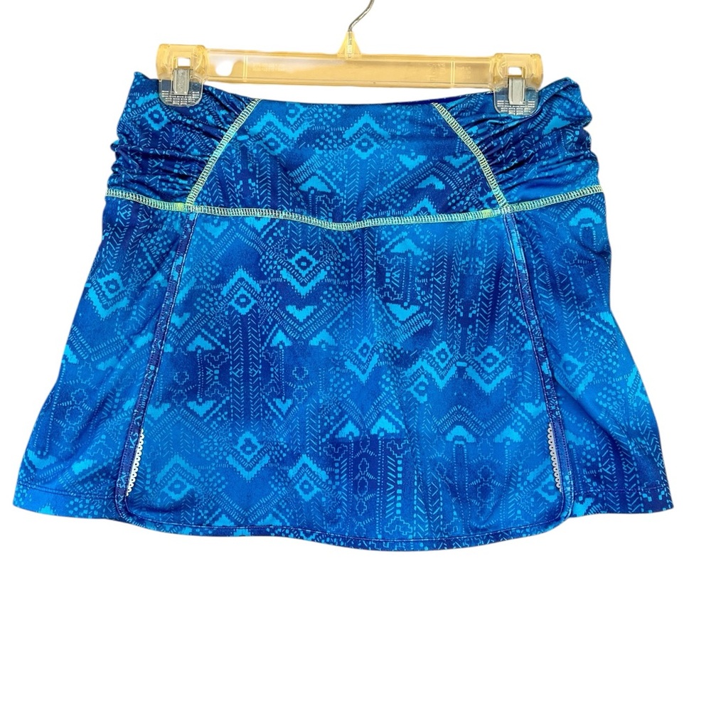 Athleta Blue Geometric Print Skater Skirt